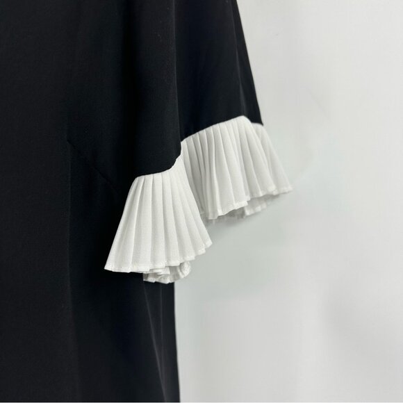 CeCe Women's Short Sleeve Color Blocked Collared Blouse (S) - Picture 6 of 8